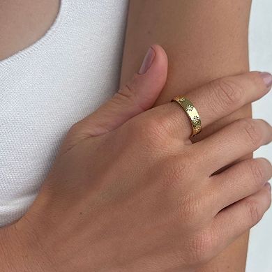 Adornia 14k Gold Plated Stars Band Ring