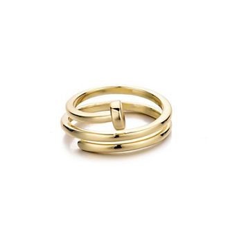 Adornia 14k Gold Plated Nail Double Wrap Ring