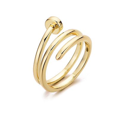 Adornia 14k Gold Plated Nail Double Wrap Ring