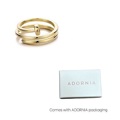 Adornia 14k Gold Plated Nail Double Wrap Ring