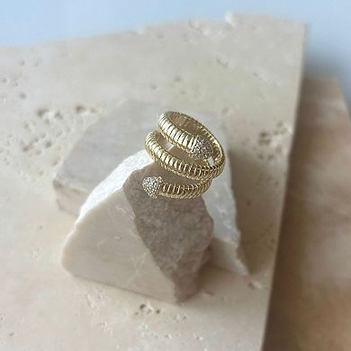 Adornia 14k Gold Plated Cubic Zirconia Coil Wrapped Ring