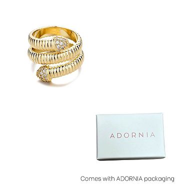 Adornia 14k Gold Plated Cubic Zirconia Coil Wrapped Ring