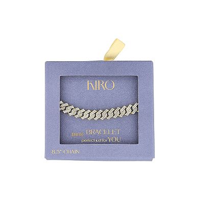 KIRO 10 mm Curb Chain Bracelet with Crystals