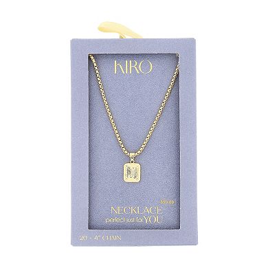 KIRO 14k Gold Plated Initial Pendant Necklace