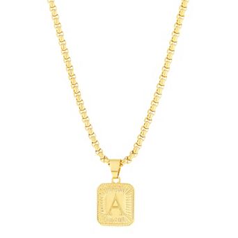 KIRO 14k Gold Plated Initial Pendant Necklace