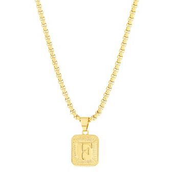 KIRO 14k Gold Plated Initial Pendant Necklace