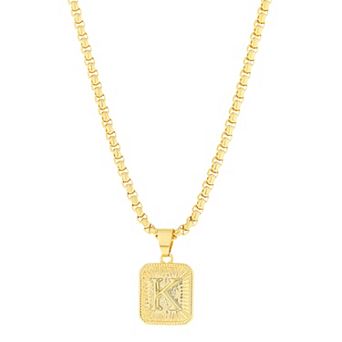 KIRO 14k Gold Plated Initial Pendant Necklace