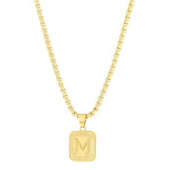 KIRO 14k Gold Plated Initial Pendant Necklace