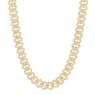 KIRO Curb Chain Necklace with Crystals