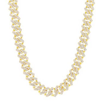 KIRO Curb Chain Necklace with Crystals