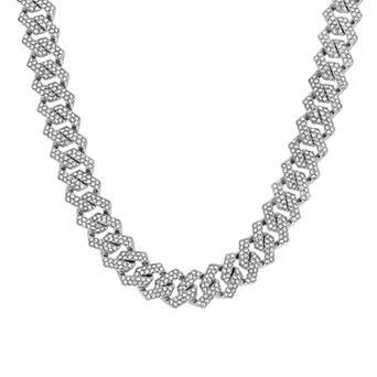 KIRO Curb Chain Necklace with Crystals