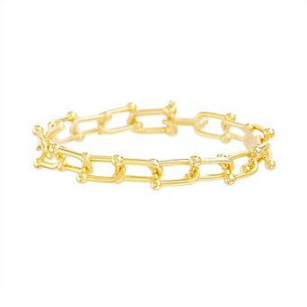 KIRO 14k Gold Plated U-Link Chain Bracelet