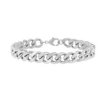 KIRO Fine Silver Plated Curb Chain Bracelet