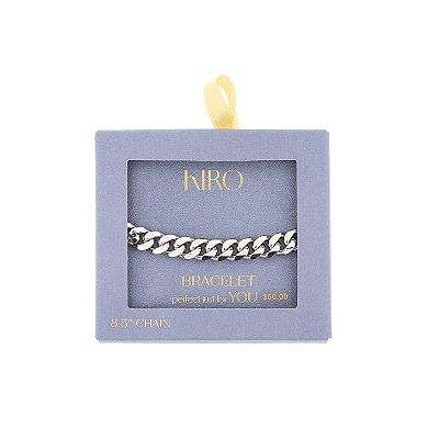 KIRO Fine Silver Plated Curb Chain Bracelet