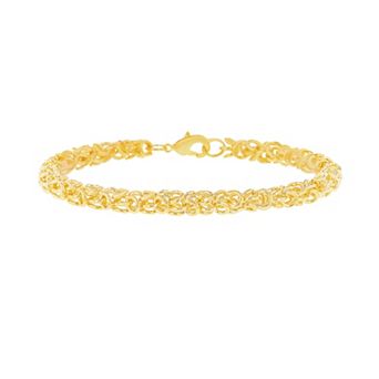 KIRO 14k Gold Plated Byzantine Chain Bracelet