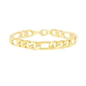 KIRO 14k Gold Plated Figaro Chain Bracelet