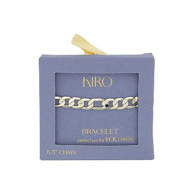 KIRO 14k Gold Plated Figaro Chain Bracelet
