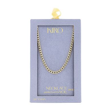 KIRO 14k Gold Plated 5mm Curb Chain Necklace