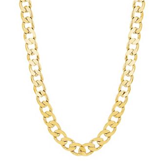 KIRO 14k Gold Plated 8 mm Curb Chain Necklace