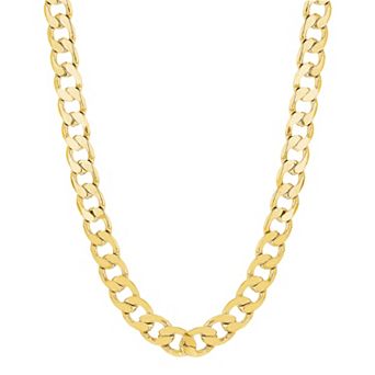 KIRO 14k Gold Plated 8 mm Curb Chain Necklace