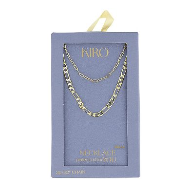 KIRO 14k Gold Plated 8 mm Curb Chain Necklace