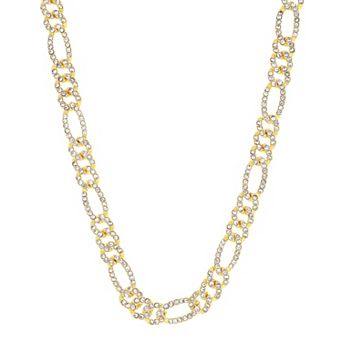 KIRO 6 mm Figaro Chain Necklace with Crystals