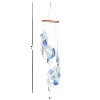 Stella & Eve Faux Capiz Shell Spiral Waterfall Wind Chime