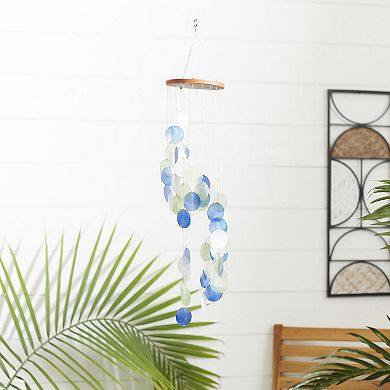 Stella & Eve Faux Capiz Shell Spiral Waterfall Wind Chime