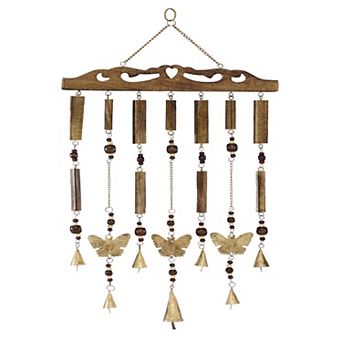 Stella & Eve Wood Wind Chime with Beads and Cone Bells
