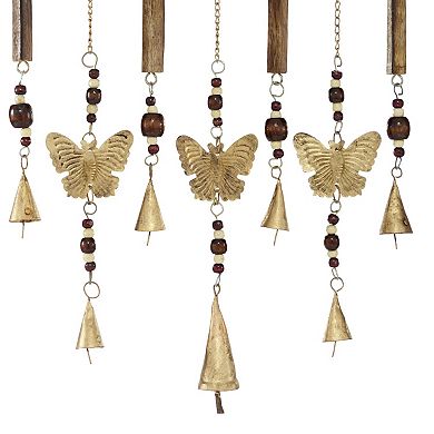 Stella & Eve Wood Wind Chime with Beads and Cone Bells