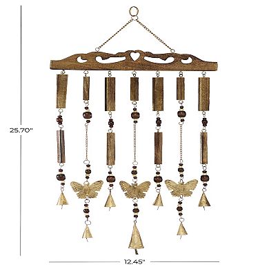 Stella & Eve Wood Wind Chime with Beads and Cone Bells
