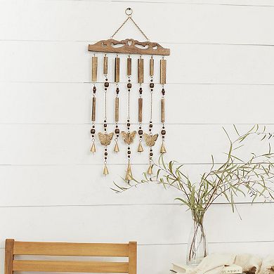 Stella & Eve Wood Wind Chime with Beads and Cone Bells