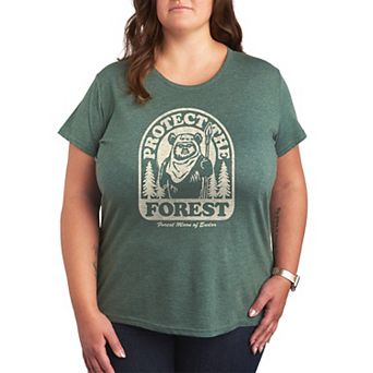 Plus Size Star Wars Ewok Protect The Forest Graphic Tee