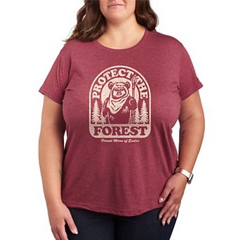 Plus Size Star Wars Ewok Protect The Forest Graphic Tee