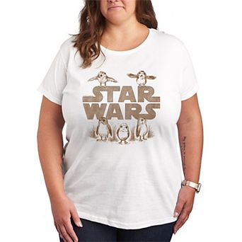 Plus Size Star Wars Porgs Sketches Graphic Tee