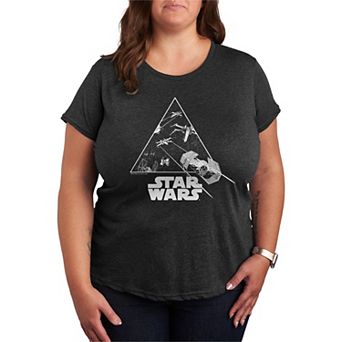 Plus Size Star Wars Ship Battle Graphic Tee