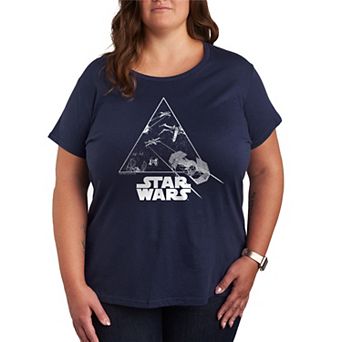 Plus Size Star Wars Ship Battle Graphic Tee