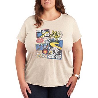 Plus Size Star Wars Vintage Comic Panels Graphic Tee