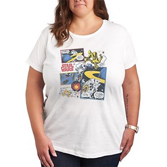 Plus Size Star Wars Vintage Comic Panels Graphic Tee