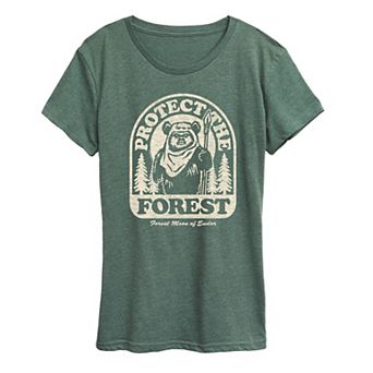 Women's Star Wars Ewok Protect The Forest Graphic Tee