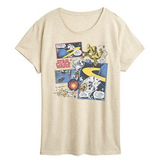 Women's Star Wars Vintage Comic Panels Graphic Tee