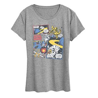Women's Star Wars Vintage Comic Panels Graphic Tee