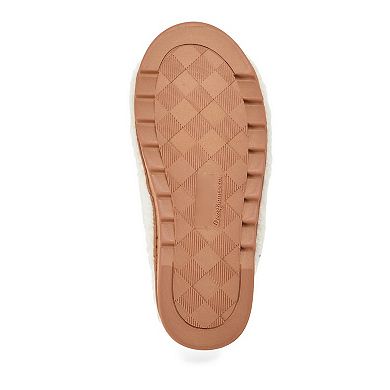 Dearfoams Regina Teddy Women's Double Band Slide Slippers