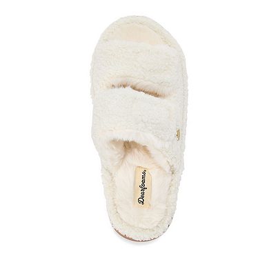 Dearfoams Regina Teddy Women's Double Band Slide Slippers