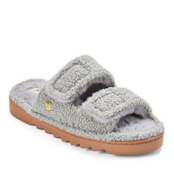 Dearfoams Regina Teddy Women's Double Band Slide Slippers