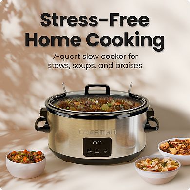 Chefman 7-qt. Programmable Slow Cooker with Locking Lid