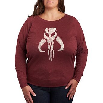 Plus Size Star Wars The Mandalorian Icon French Terry Long Sleeve Tee