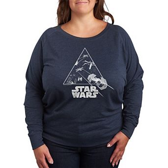 Plus Size Star Wars Ship Battle French Terry Long Sleeve Tee