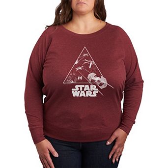 Plus Size Star Wars Ship Battle French Terry Long Sleeve Tee