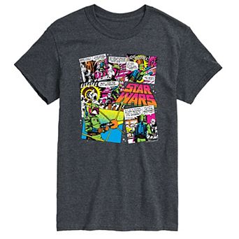 Men's Star Wars Boba Fett Pop Art Comic Panels Graphic Tee